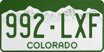 CO license plate 992LXF