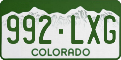 CO license plate 992LXG