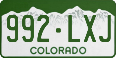 CO license plate 992LXJ