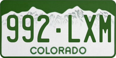 CO license plate 992LXM