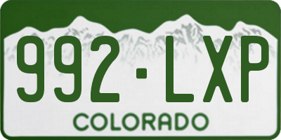 CO license plate 992LXP