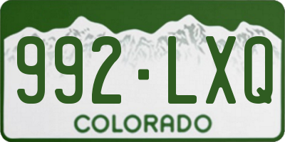 CO license plate 992LXQ