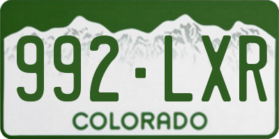 CO license plate 992LXR