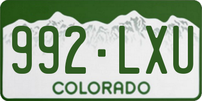 CO license plate 992LXU