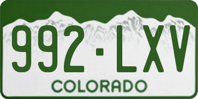 CO license plate 992LXV