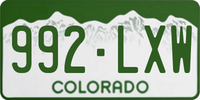 CO license plate 992LXW