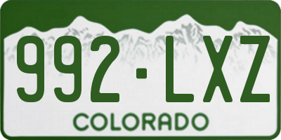 CO license plate 992LXZ
