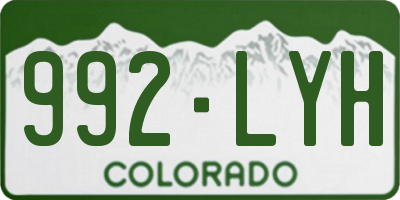 CO license plate 992LYH