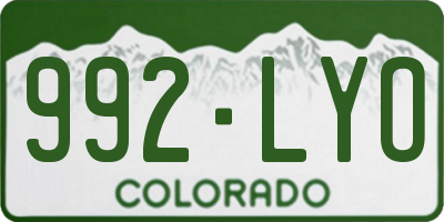 CO license plate 992LYO