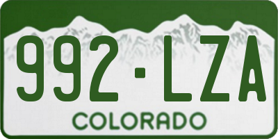 CO license plate 992LZA