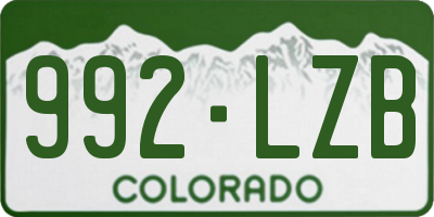 CO license plate 992LZB