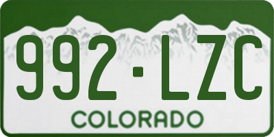 CO license plate 992LZC