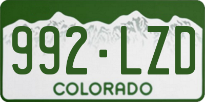 CO license plate 992LZD