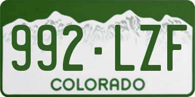 CO license plate 992LZF