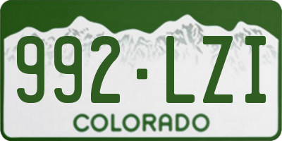 CO license plate 992LZI