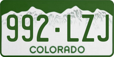 CO license plate 992LZJ