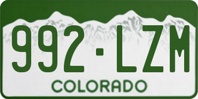 CO license plate 992LZM