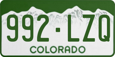 CO license plate 992LZQ