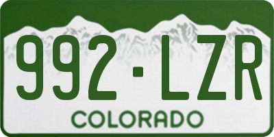 CO license plate 992LZR