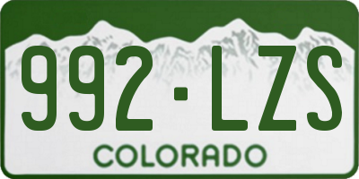 CO license plate 992LZS