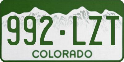 CO license plate 992LZT