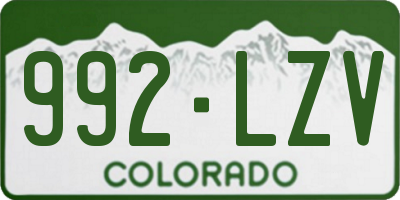 CO license plate 992LZV