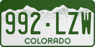 CO license plate 992LZW