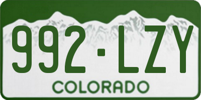 CO license plate 992LZY