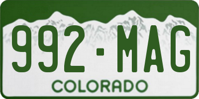 CO license plate 992MAG