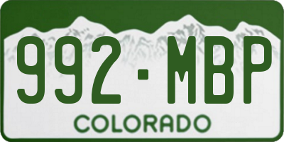 CO license plate 992MBP