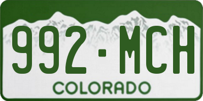CO license plate 992MCH