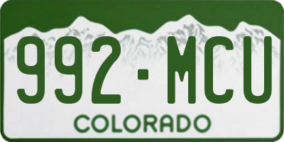 CO license plate 992MCU