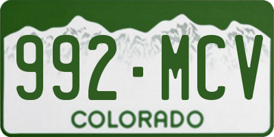 CO license plate 992MCV