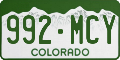 CO license plate 992MCY