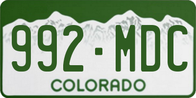 CO license plate 992MDC
