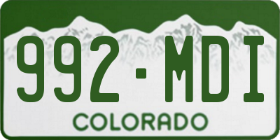 CO license plate 992MDI