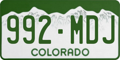 CO license plate 992MDJ