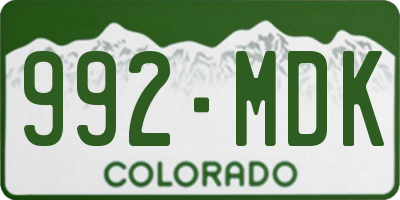 CO license plate 992MDK