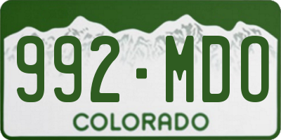 CO license plate 992MDO