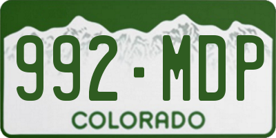 CO license plate 992MDP