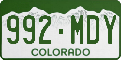CO license plate 992MDY