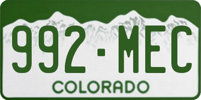 CO license plate 992MEC