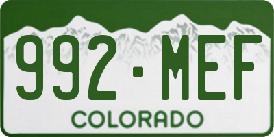 CO license plate 992MEF