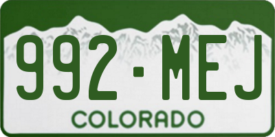 CO license plate 992MEJ