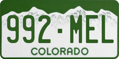 CO license plate 992MEL