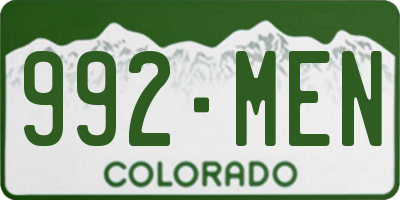 CO license plate 992MEN