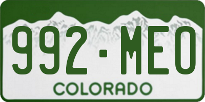 CO license plate 992MEO