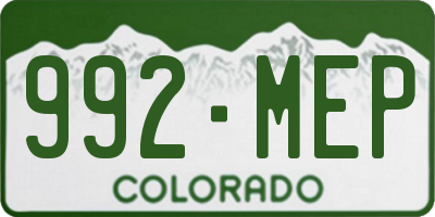 CO license plate 992MEP
