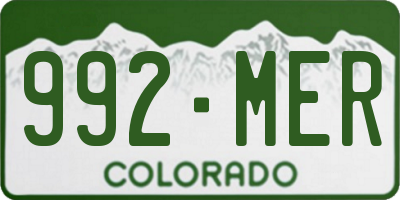 CO license plate 992MER