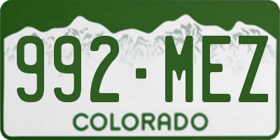 CO license plate 992MEZ
